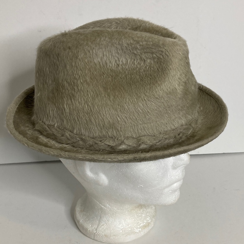 Biltmore Fedora Hat Mens 7 Taupe Beige Canadian Beaver Fur Luxe Plush